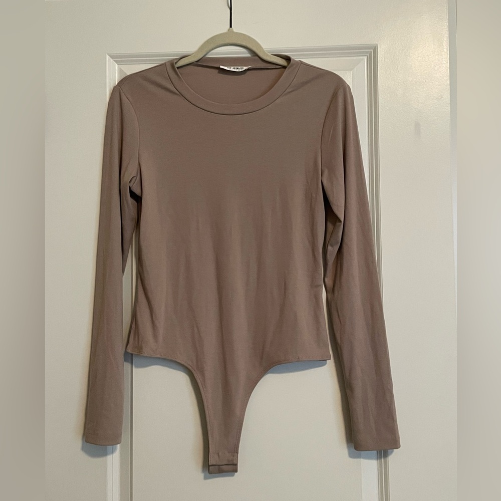 4th Reckless tan long sleeve, thong bodysuit